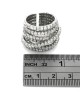 7 Row Diamond Crossover Open Ring in White Gold